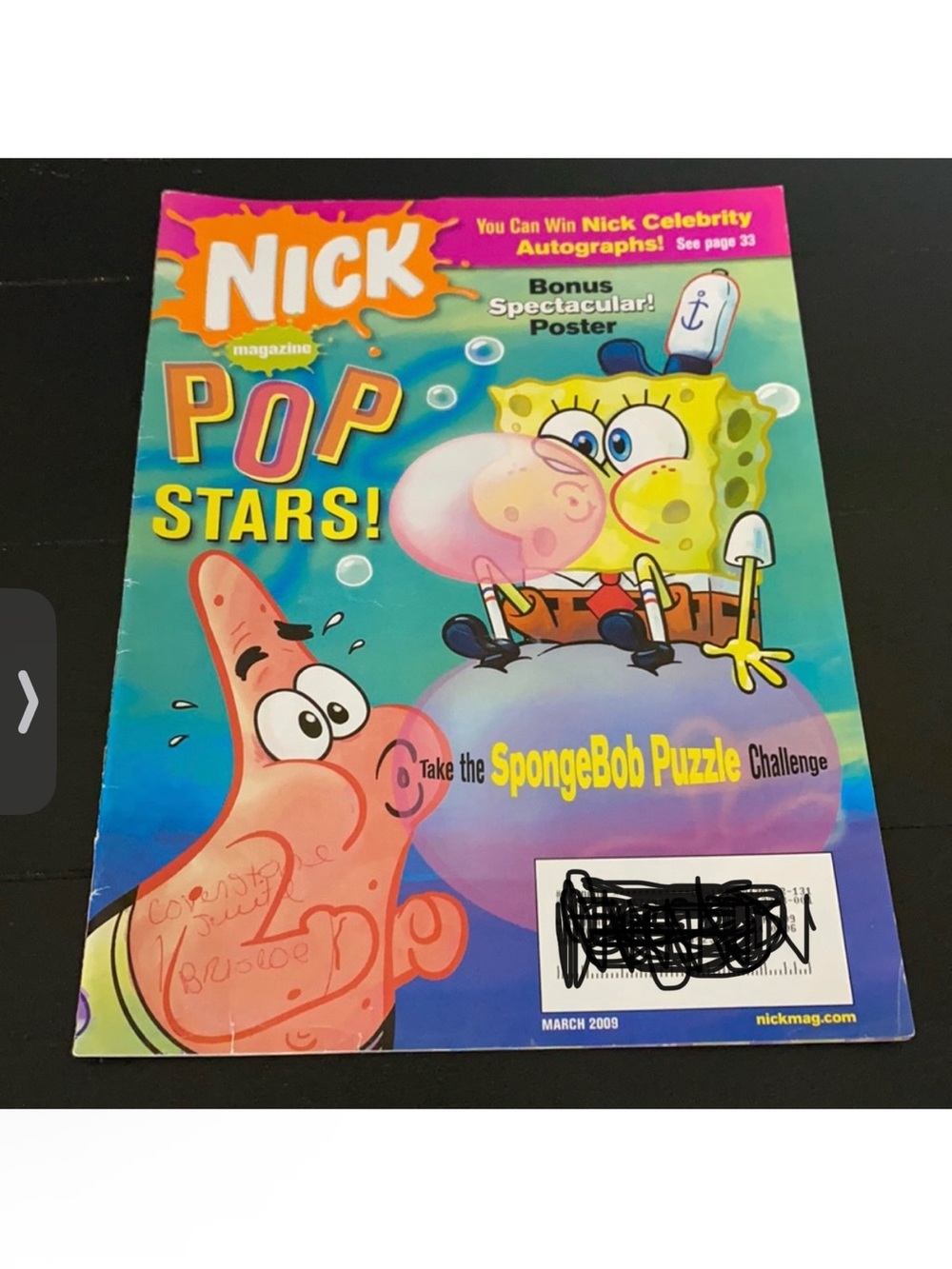 Vintage Nickelodeon Magazine SpongeBob Pop Stars Cover Issue March 2009